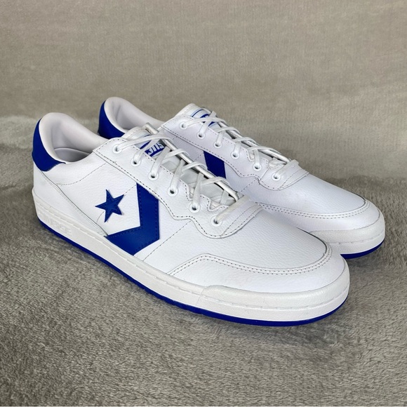 Converse Fastbreak Pro Shoes Mens Size 13 White Blue Leather Skate Sneakers NEW
